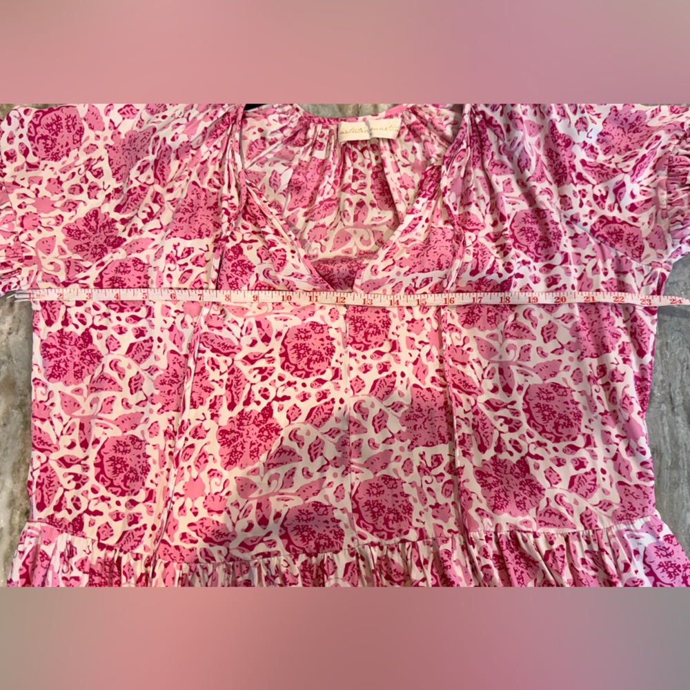 Women’s NATALIE MARTIN Briana dress- pink/white 100% silk. Size small - Picture 9 of 11